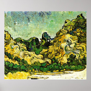 Van Gogh - Berglandschap bij Saint-Remy Poster