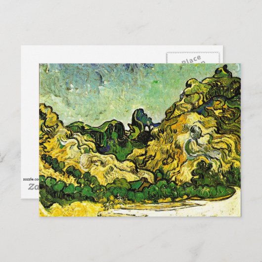 Van Gogh - Berglandschap in Saint-Remy Briefkaart (Voorkant / Achterkant)