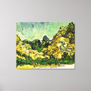 Van Gogh - Berglandschap in Saint-Remy Canvas Afdruk