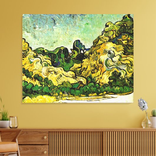 Van Gogh - Berglandschap in Saint-Remy Canvas Afdruk (Insitu (Woonkamer))