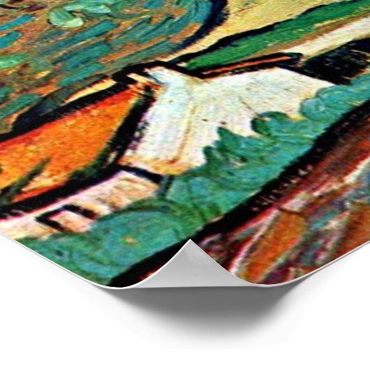 Van Gogh - Berglandschap Les Alpilles Poster (Hoek)