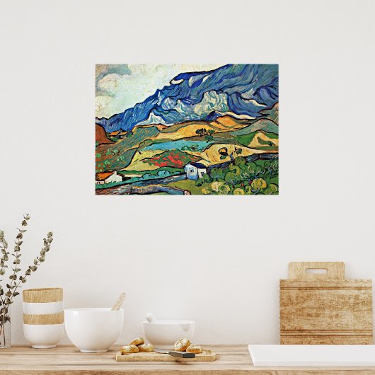 Van Gogh - Berglandschap Les Alpilles Poster (Keuken)