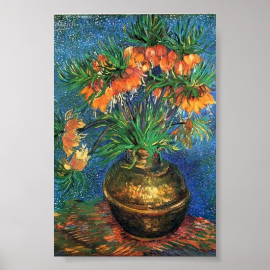 Van Gogh beroemd schilderend kopervet Poster (Voorkant)