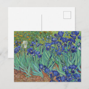 Van Gogh beroemde blauwe irissen bloemenschilderij Briefkaart