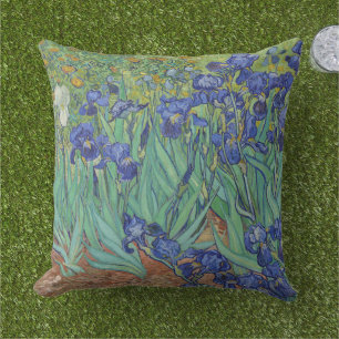 Van Gogh beroemde blauwe irissen bloemenschilderij Buitenkussen