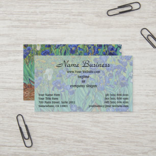 Van Gogh beroemde blauwe irissen bloemenschilderij Visitekaartje