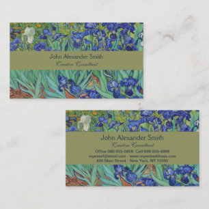 Van Gogh beroemde blauwe irissen bloemenschilderij Visitekaartje