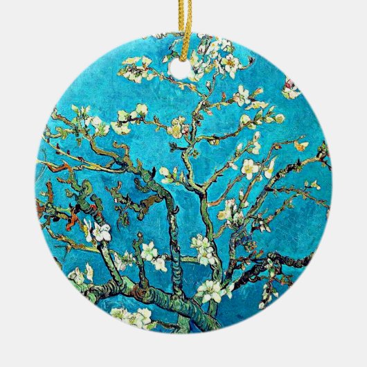 Van Gogh - Bijkantoren met amandelbloesems Keramisch Ornament (Voorkant)