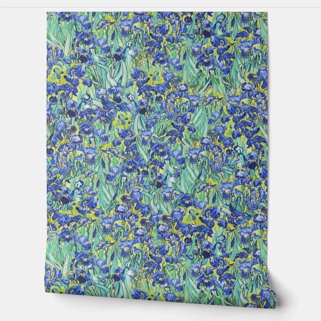 Van Gogh Blauwe Irissen Patroon Behang (Afrollen)