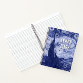 Van Gogh Blauwe Vertolking van de Sterrennacht Art Notitieboek (Binnen)
