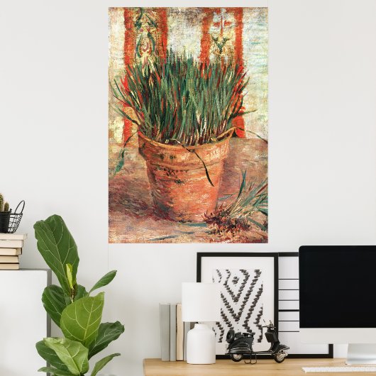 Van Gogh: Bloedvat met Chives Poster (Thuiskantoor)