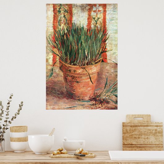 Van Gogh: Bloedvat met Chives Poster (Keuken)