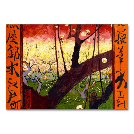 Van Gogh bloeiende krottenboom na Hiroshige Kaart (Voorkant)