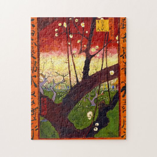 Van Gogh bloeiende krottenboom na Hiroshige Legpuzzel (Verticaal)