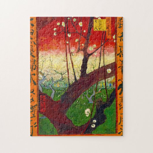 Van Gogh bloeiende plum Tree na Hiroshige Legpuzzel (Verticaal)