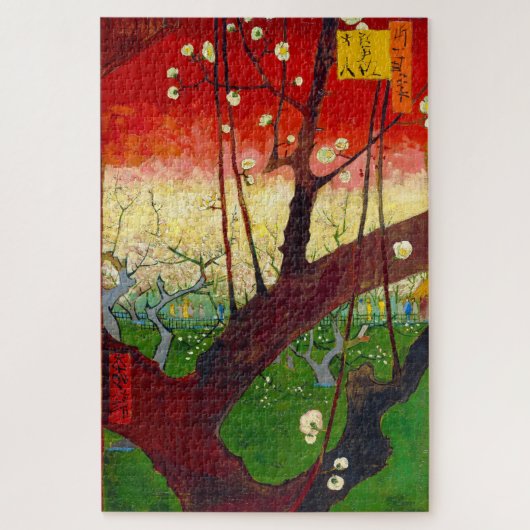 Van Gogh bloeiende plum Tree na Hiroshige Legpuzzel (Verticaal)