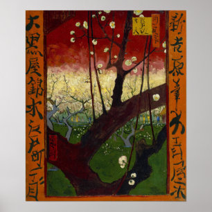 Van Gogh - Bloeiende pruimenboomgaard, naar Hirosh Poster