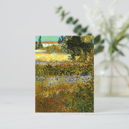Van Gogh - Bloeiende tuin in Arles Briefkaart (Staand voorkant)