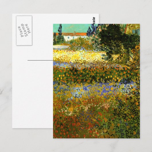 Van Gogh - Bloeiende tuin in Arles Briefkaart (Voorkant / Achterkant)