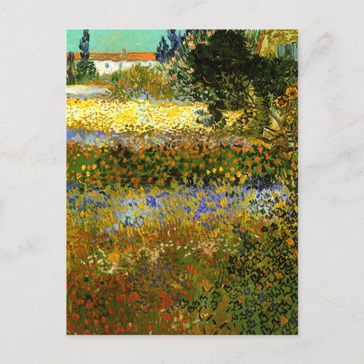 Van Gogh - Bloeiende tuin in Arles Briefkaart (Voorkant)