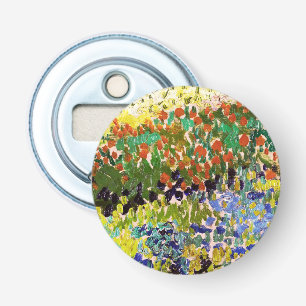 Van Gogh bloeiende tuin in Arles Floral Fine Art Button Flesopener