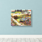 Van Gogh bloeiende tuin in Arles Floral Fine Art Canvas Afdruk (Insitu (Houten vloer))