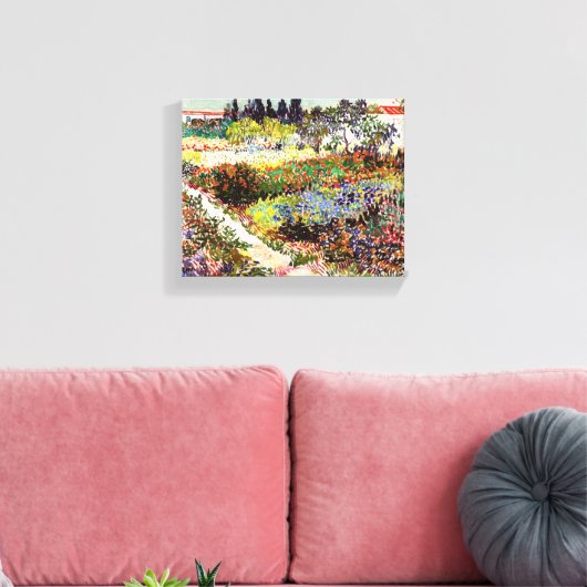 Van Gogh bloeiende tuin in Arles Floral Fine Art Canvas Afdruk (Insitu (Woonkamer))