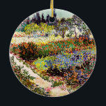 Van Gogh bloeiende tuin in Arles Floral Fine Art Keramisch Ornament<br><div class="desc">Vincent Van Gogh die bloeiende tuin in Arles with Path Fine Art Vincent Willem van Gogh was een postpressionistische schilder wiens werk een verreikende invloed had op de kunst van de 20e eeuw. Zijn productie omvat portretten, zelfportretten, landschappen en nog steeds levenden van cypersen, bloemenvelden, bloeiende bomen, tuinen, tarwevelden en...</div>