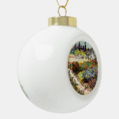 Van Gogh bloeiende tuin in Arles Floral Fine Art Keramische Bal Ornament (Links)