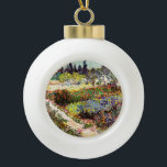 Van Gogh bloeiende tuin in Arles Floral Fine Art Keramische Bal Ornament<br><div class="desc">Vincent Van Gogh die bloeiende tuin in Arles with Path Fine Art Vincent Willem van Gogh was een postpressionistische schilder wiens werk een verreikende invloed had op de kunst van de 20e eeuw. Zijn productie omvat portretten, zelfportretten, landschappen en nog steeds levenden van cypersen, bloemenvelden, bloeiende bomen, tuinen, tarwevelden en...</div>