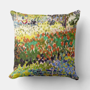 Van Gogh bloeiende tuin in Arles Floral Fine Art Kussen