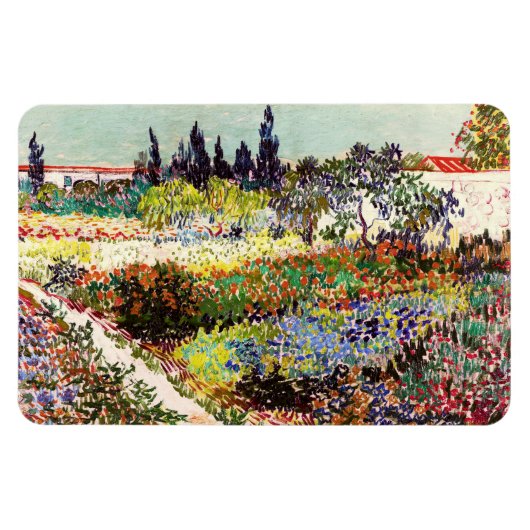 Van Gogh bloeiende tuin in Arles Floral Fine Art Magneet (Horizontaal)