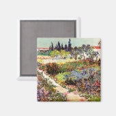 Van Gogh bloeiende tuin in Arles Floral Fine Art Magneet (Voorkant / Achterkant)