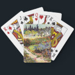 Van Gogh bloeiende tuin in Arles Floral Fine Art Pokerkaarten<br><div class="desc">Vincent Van Gogh die bloeiende tuin in Arles with Path Fine Art Vincent Willem van Gogh was een postpressionistische schilder wiens werk een verreikende invloed had op de kunst van de 20e eeuw. Zijn productie omvat portretten, zelfportretten, landschappen en nog steeds levenden van cypersen, bloemenvelden, bloeiende bomen, tuinen, tarwevelden en...</div>