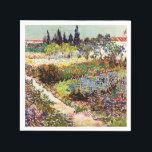 Van Gogh bloeiende tuin in Arles Floral Fine Art Servet<br><div class="desc">Vincent Van Gogh die bloeiende tuin in Arles with Path Fine Art Vincent Willem van Gogh was een postpressionistische schilder wiens werk een verreikende invloed had op de kunst van de 20e eeuw. Zijn productie omvat portretten, zelfportretten, landschappen en nog steeds levenden van cypersen, bloemenvelden, bloeiende bomen, tuinen, tarwevelden en...</div>