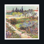 Van Gogh bloeiende tuin in Arles Floral Fine Art Servetten<br><div class="desc">Vincent Van Gogh die bloeiende tuin in Arles with Path Fine Art Vincent Willem van Gogh was een postpressionistische schilder wiens werk een verreikende invloed had op de kunst van de 20e eeuw. Zijn productie omvat portretten, zelfportretten, landschappen en nog steeds levenden van cypersen, bloemenvelden, bloeiende bomen, tuinen, tarwevelden en...</div>