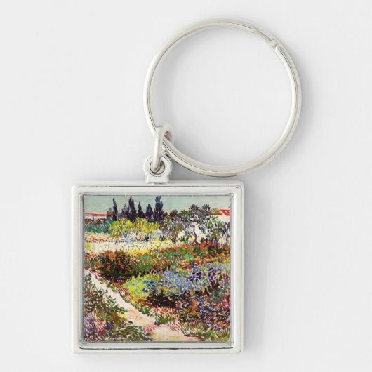 Van Gogh bloeiende tuin in Arles Floral Fine Art Sleutelhanger (Voorkant)