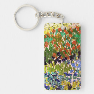 Van Gogh bloeiende tuin in Arles Floral Fine Art Sleutelhanger