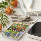 Van Gogh bloeiende tuin in Arles Floral Fine Art Sleutelhanger (Voorkant Rechts)