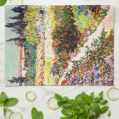 Van Gogh bloeiende tuin in Arles Floral Fine Art Theedoek (Gevouwen)