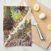 Van Gogh bloeiende tuin in Arles Floral Fine Art Theedoek (Quarter Fold)
