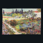Van Gogh bloeiende tuin in Arles Floral Fine Art Theedoek<br><div class="desc">Vincent Van Gogh die bloeiende tuin in Arles with Path Fine Art Vincent Willem van Gogh was een postpressionistische schilder wiens werk een verreikende invloed had op de kunst van de 20e eeuw. Zijn productie omvat portretten, zelfportretten, landschappen en nog steeds levenden van cypersen, bloemenvelden, bloeiende bomen, tuinen, tarwevelden en...</div>
