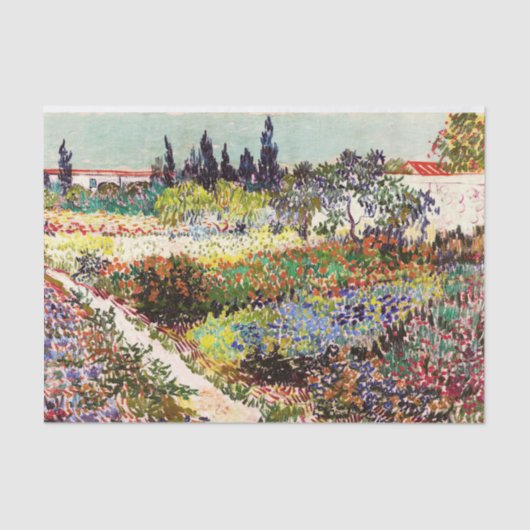 Van Gogh bloeiende tuin in Arles Floral Fine Art Tissuepapier (Voorkant)
