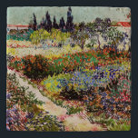 Van Gogh bloeiende tuin in Arles Floral Fine Art Trivet<br><div class="desc">Vincent Van Gogh die bloeiende tuin in Arles with Path Fine Art Vincent Willem van Gogh was een postpressionistische schilder wiens werk een verreikende invloed had op de kunst van de 20e eeuw. Zijn productie omvat portretten, zelfportretten, landschappen en nog steeds levenden van cypersen, bloemenvelden, bloeiende bomen, tuinen, tarwevelden en...</div>