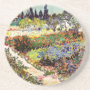 Van Gogh bloeiende tuin in Arles Floral Fine Art Zandsteen Onderzetter