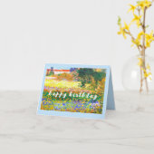 VAN GOGH "Bloeiende tuin met pad " Verjaardag Kaart (Gele Bloem)