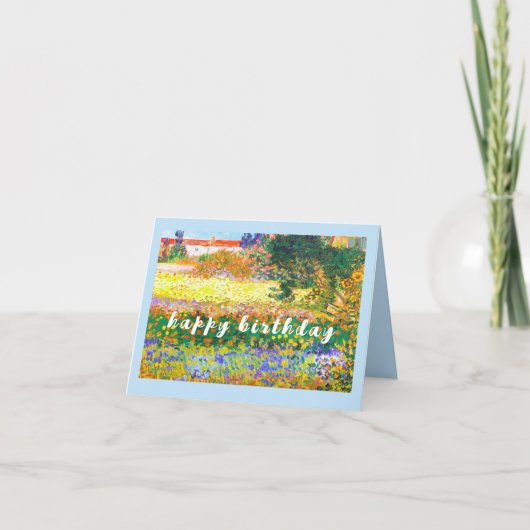 VAN GOGH "Bloeiende tuin met pad " Verjaardag Kaart (Voorkant)