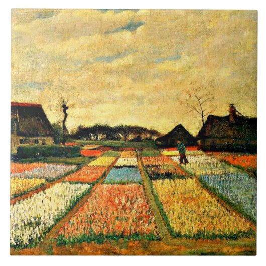 Van Gogh - Bloembedden in Nederland Tegeltje (Voorkant)