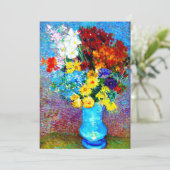 Van Gogh Bloemen in een Blauwe Vaas Kaart (Staand voorkant)