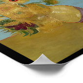 Van Gogh Bloemen Kat Zonnebloemen Poster (Hoek)